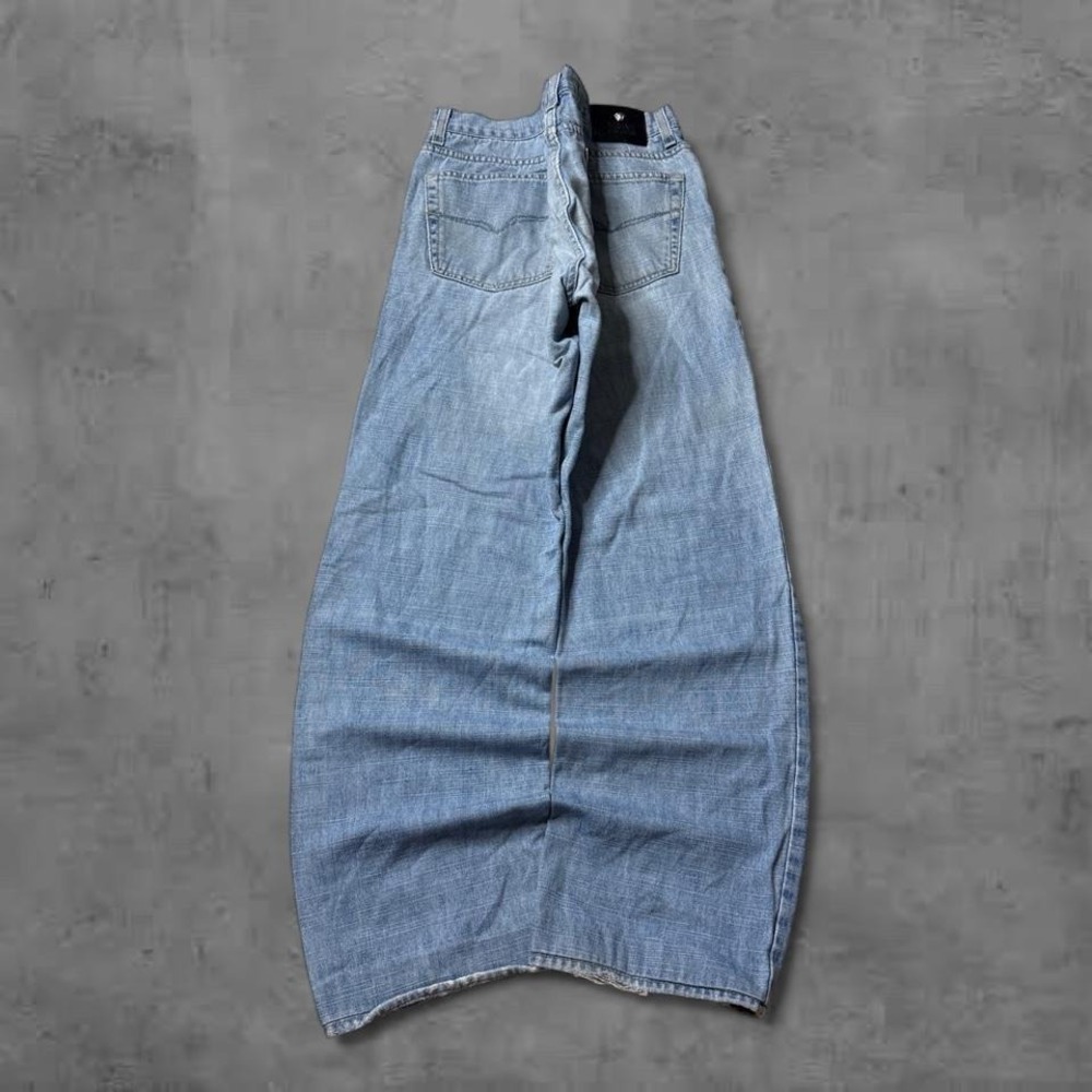 Y2K Vintage 90s Baggy Versace Jeans Couture Light Wash Medusa Denim Jeans